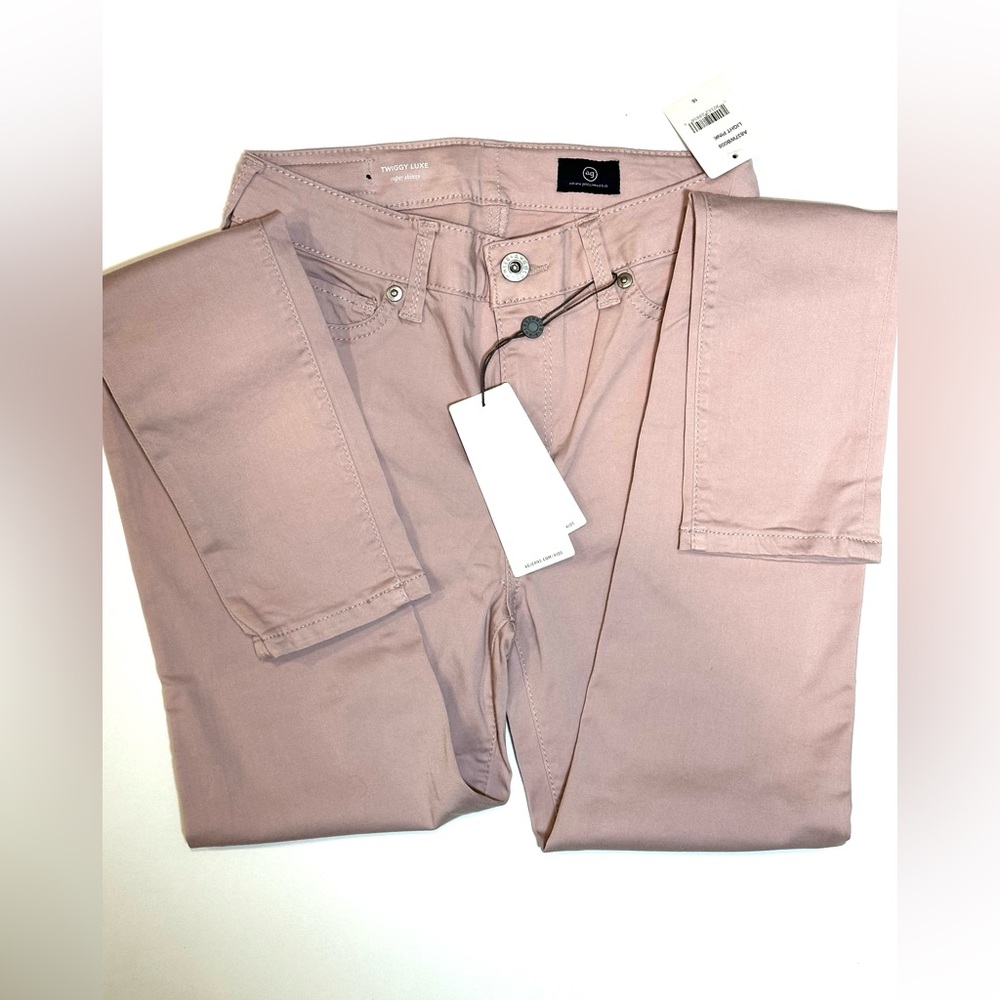 AG Adriano Goldschmied Twiggy Luxe Girls Jeans Size 16 Pink Super Skinny - Picture 3 of 8